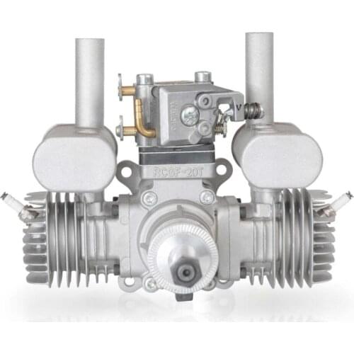 RCGF 21CCT V2 21cc Dual Cylinder Petrol/Gasoline Engine with exhaust pipe for RC Airplane