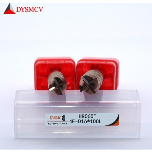 1pc End Mill 14mm 16mm 18mm 20mm HRC60 4Flute 3T Long 100mm Solid Carbide Spiral Flat Endmills CNC Lathe Milling Cutter Tools