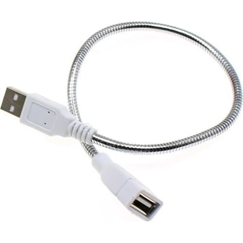 35cm Flexible Metal USB Extension Cable Male to Female Power Supply Cord Metal Hose Tube Wire for USB Light Lamp Fan
