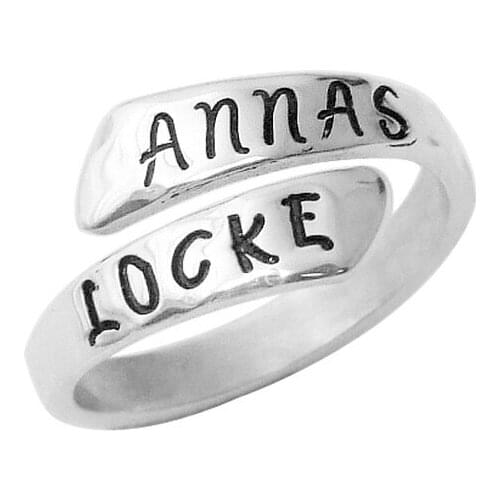 Personalized Alloy Valentines Ring, Engraved Hammered Adjustable name ring, Custom hand stamped Spiral Ring for lover