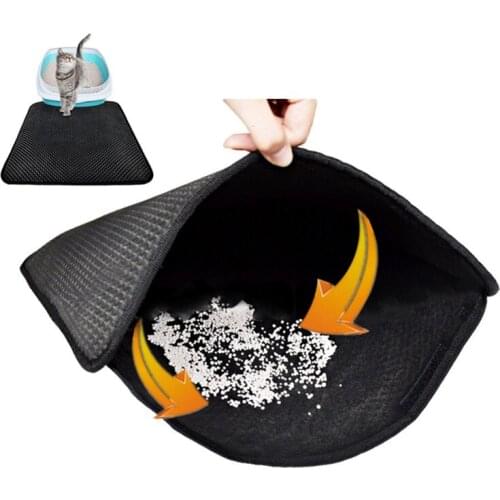 EVA Double-Layer Cat Litter Mat Trapper Mats with Waterproof Bottom Layer kattenmand Black Cat Bed Litter