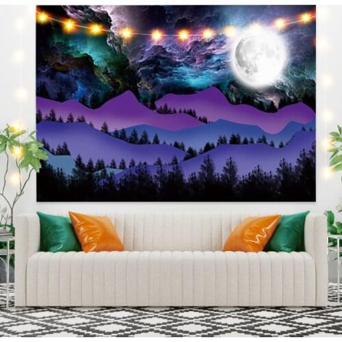Beautiful Moom Scenery Tapestry Vintage Exotic Summer Plant Nature Frame for Bedroom Photography Wall Decor