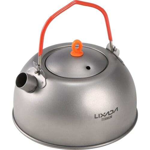 Lixada 600ml Titanium Tea Kettle for Boiling Water Coffee Tea Pot for Outdoor Camping Hiking Backpacking outdoor picnic set