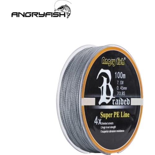 100M Fishing Line 4 Strands PE Braided Multifilament Fishing Line 10LB-80LB On For Lake River Fishing Line Wear-Resistant Gray