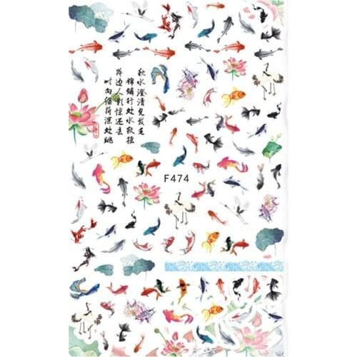 Goldfish Painting Stickers Nail Art Decorations Epoxy Resin Mold Filler DIY Crafts Jewelry Making Fillings Material