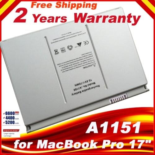 New Battery For Apple MacBook Pro 17" A1189 A1212 A1261 A1151 MA092 MA458 Fast shipping