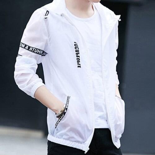 Sun protection clothes mens summer jacket ultra-thin section 2020 autumn youth Korean trend breathable spring and autumn jacket