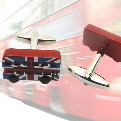 Top Quality England travel UK Bus Cuff Links For Men Cufflinks Jewelry Gift for Driver