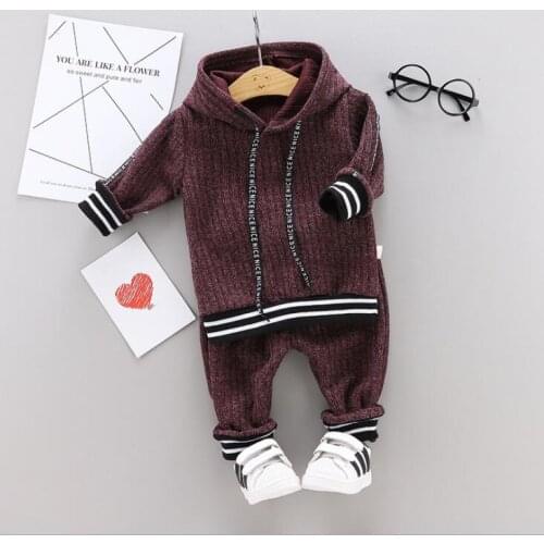 2020 Autumn Toddler Infant Clothing Sets Baby Girls Clothes Suits Casual Hooded Contrast T Shirt Pants Children Vacation Costume