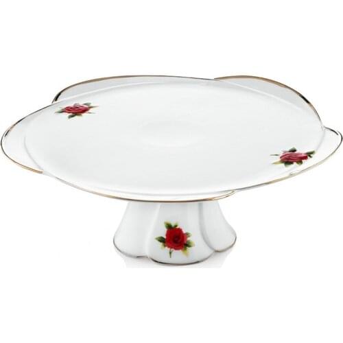 Porio Red Rose Cake Stand 27x16h