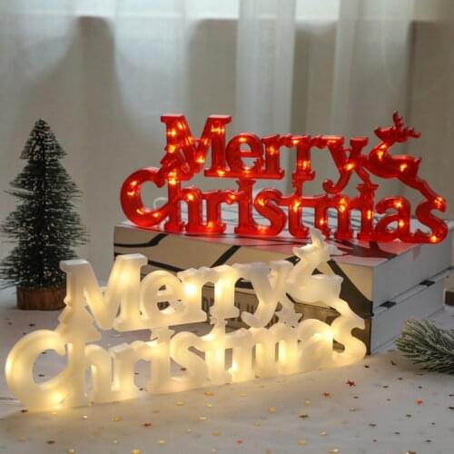 Merry Christmas Letter Led Light Pendant Christmas Decoration for Home Fairy Lights String Wedding Xmas Holiday Navidad Decor