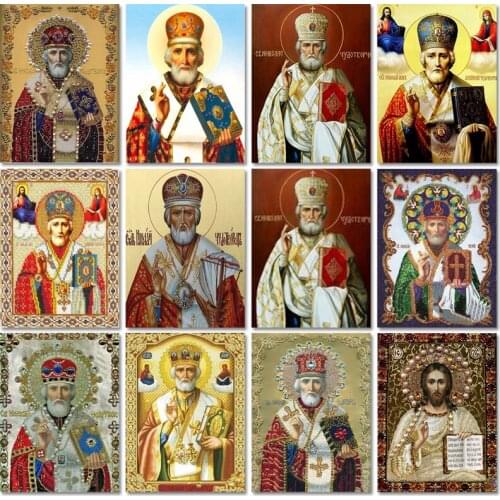 Religious DIY Diamond Painting Icon Full Round Diamond Embroidery Religion Fashion Cross Stitch Diamond Mosaic Home Decoration