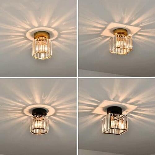 Luxury American crystal lamp E27 aisle corridor lamp cloakroom balcony creative entrance hall led ceiling lamp