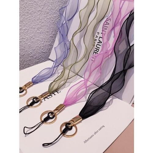 Mesh Wave Phone Lanyard Necklace Strap for iphone huawei redmi xiaomi Samsung Camera GoPro ID Card U Disk Long String Holders