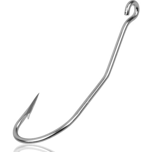 Shaddock 50Pcs 31022 Stainless Steel Fishing Hook Long Bent Shank Fishing Hook Jig Hooks For Saltwater Fishing