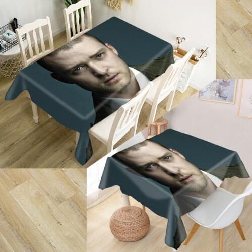 New Justin Timberlake Tablecloth Waterproof Oxford Fabric Square/Rectangular Tablecloth For Wedding Table Cloth TV Covers