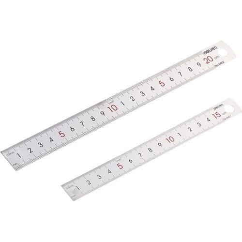 Deli thick stainless steel ruler steel ruler 15cm steel plate measuring tool ruler iron