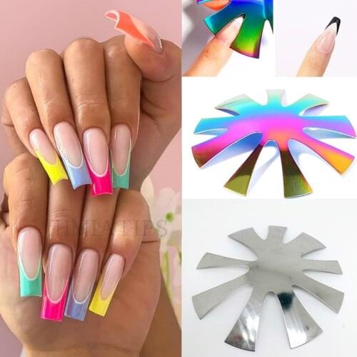 French Smile Cut V Line Nail Art Tool Almond Shape Manicure Edge Trimmer Stainless Steel C Curve Acrylic Cutter