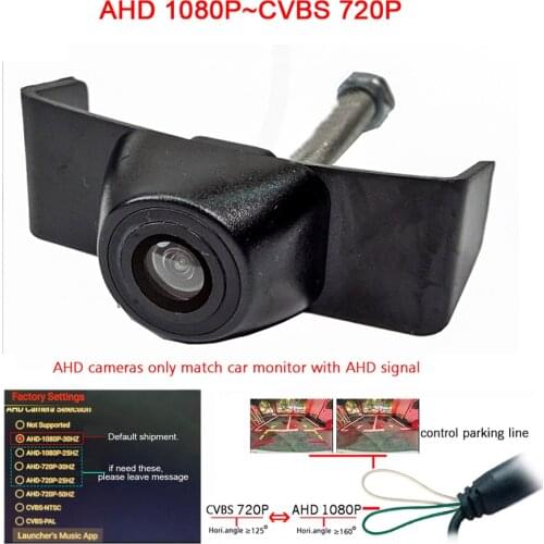 180deg wide anlge AHD CBVS car front view logo camera for Ford Edge 2015 2016 front grille camera ccd night vision