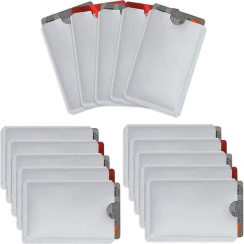 50 x Aluminum foil Security Card Shield Credit Card RFID Protection Anti-Theft & Security Sleeves Protector Shield Waterproof