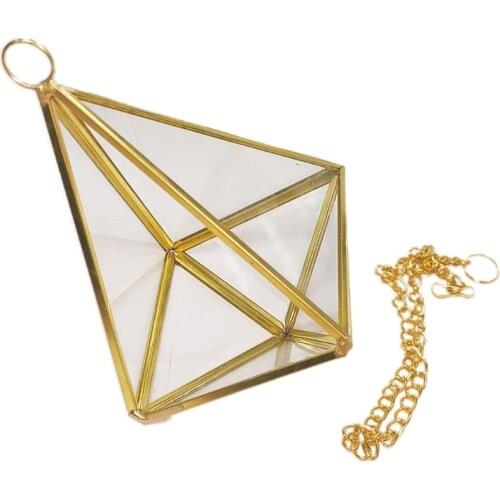 Gold Wall Hanging Geometric Terrarium Indoor Opening Polyhedron Tabletop Window Sill Balcony Plant Holder Pot Container