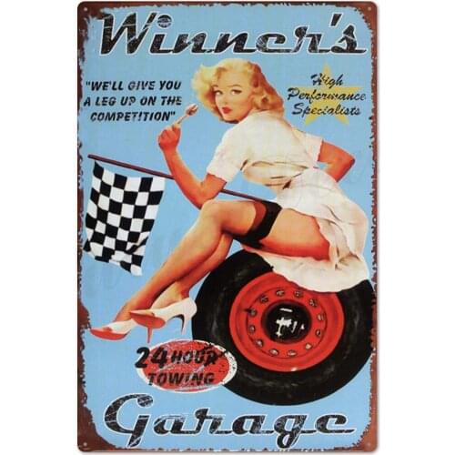 Zyalex Girl Tin Sign Plaque Metal Vintage Sexy Metal Sign Wall Decor for Bar Pub Club Man Cave Retro Signs Metal Painting 20x30