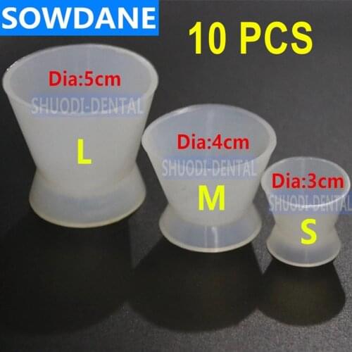 10 Pcs Dental Lab Silicone Mixing Bowl Cup Self-solidifying Cups Dentist Gifts Dental Tools Medical Equipment Rubber Mixing Bowl
