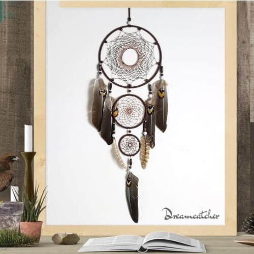 2021 Indian Style Eagle Dreamcatcher Hand Made Owl Dream Catchers Handmade Wall Hanging Dreamcatchers Home Bedroom Decoration