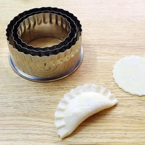 3PCs/ Set Stainless Steel Cutter Dumplings Mould Kitchen Chinese Dumplings Maker Dumpling Skin Device Dough Press Pancake Tools