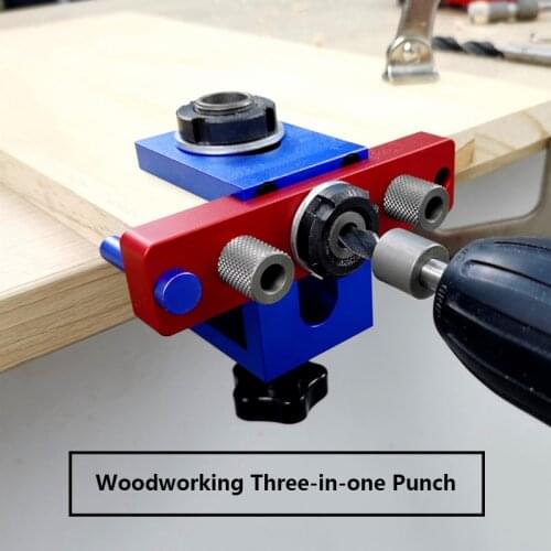 3 in 1 Woodworking Doweling Jig Pocket Hole Jig With 8/15mm Drill Bit For Furniture Fast Connecting Drilling Guide Locator