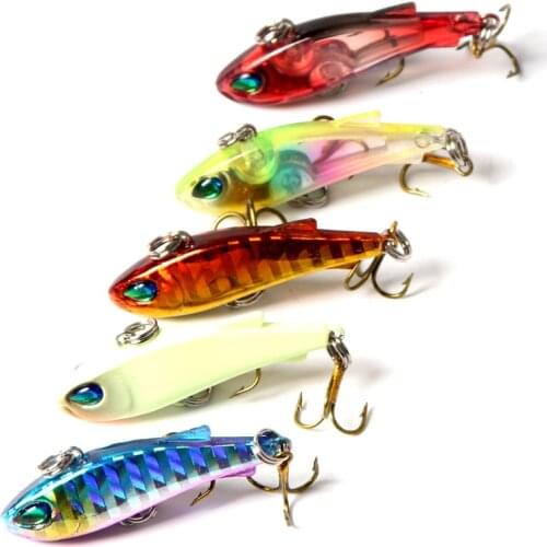 5.5cm 4g VIB Lure Hard Artificial Fishing Vibe Lipless 5 Colors Long Shot Vibration Hard Sinking Vibrator Bait