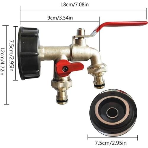 S60X6 1/2" IBC Tank Adapter Garden Hose Faucet Water Tank Hose Connector Tap Replacement Connector Fitting Valve Garden Supplies