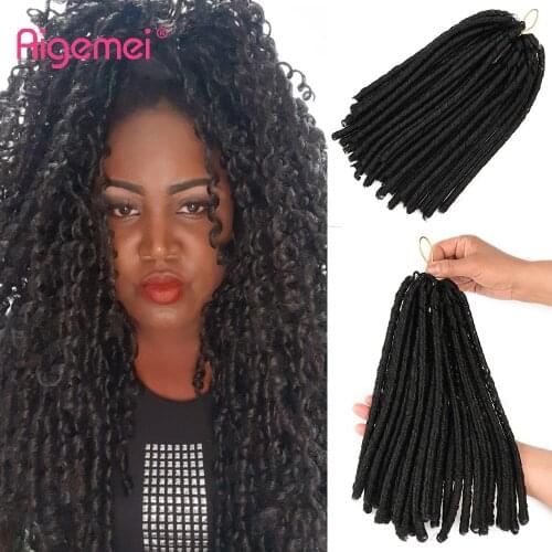 Aigemei 14Inches Soft Crochet Braid Hair Faux Locs Hair-Extension For Women Low Temperature Flame Retardant Synthetic Fiber