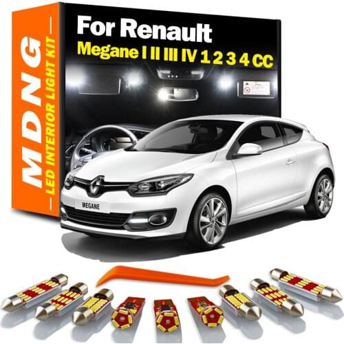 For Renault Megane I II III IV 1 2 3 4 CC Canbus Vehicle LED Interior Map Dome Trunk Light License Plate Lamp Kit