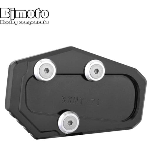 BJMOTO CNC Aluminum Motocross Sidestand Extension Motorcycle Kickstand Kick Side Stand Enlarger Plate Pad For BMW R1200RT 14 15