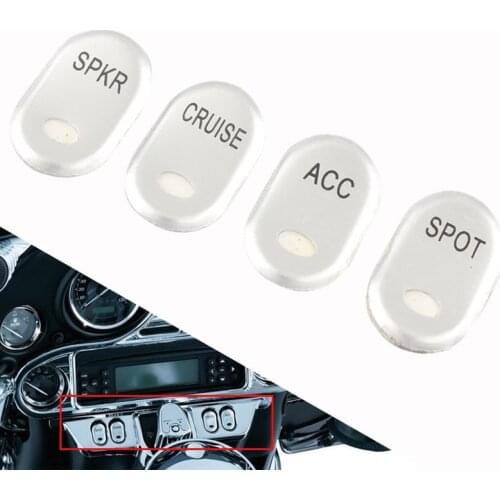 4 Pcs Switch Covers Brushed Panel Hand Control Button Housing Caps For Harley Touring Electra Tri Glide Ultra Limited 1996-2013