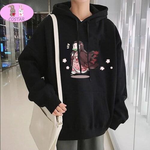 COSTAR Hot Anime Demon Slayer Kimetsu No Yaiba Cute Nezuko Printed Fashion Hoodies Pullover Harajuku Hooded Sweatershirt Unisex