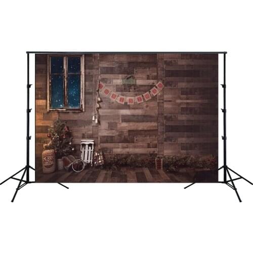 Rustic White Christmas Backdrop Noel Pine Tree Party Banner Winter Warm Wood House Kids Portrait Background Photo Studio Prop