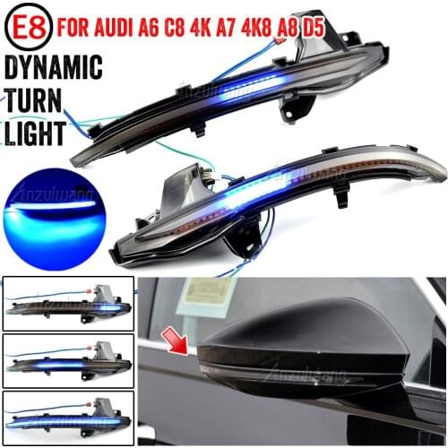 For Audi A6 C8 4A A7 4K A8 D5 4N 2019 2020 LED Dynamic Turn Signal Blinker Sequential Side Mirror Indicator Light