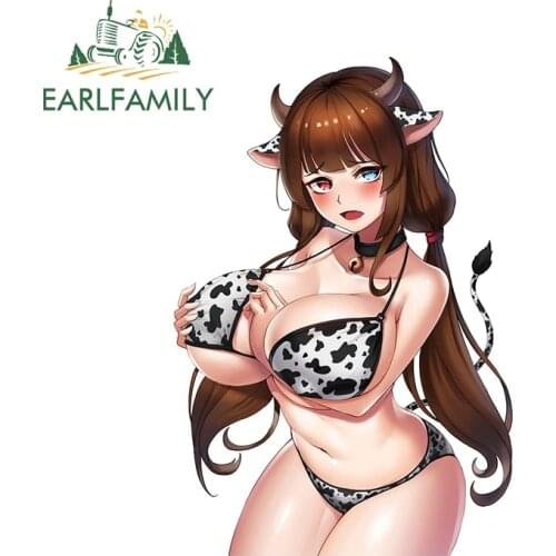 EARLFAMILY 13cm x 8.8cm for Anime Girl Vinyl Car Wrap Stickers Waterproof Decal Motorcycle Personality Caravan Surfboard Sticker