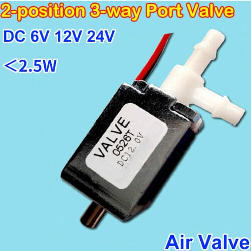 DC 6V 12V 24V Two-Position Three-Way Electronic Control Solenoid Exhaust Air Valve Miniature Solenoid Valve Small Valve Switch