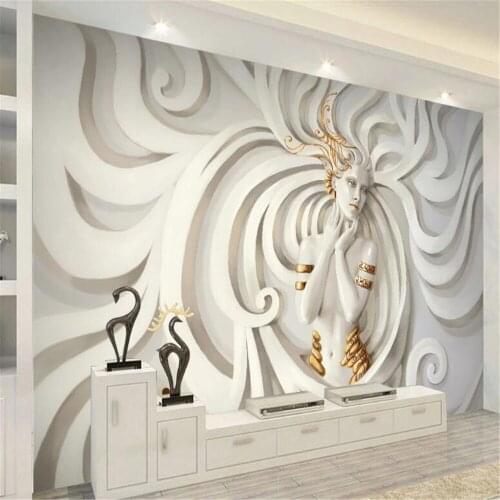 Milofi custom photo wallpaper wall cloth relief three-dimensional sculpture beauty 3D stereo TV background wall painting