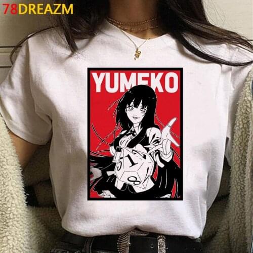 Kakegurui top tees female white t shirt grunge ulzzang print aesthetic t-shirt summer top tumblr