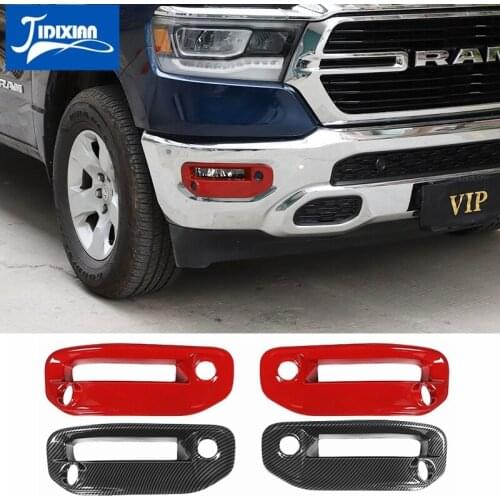 JIDIXIAN Lamp Hoods ABS Car Front Fog Light Lamp Decoration Cover Trim for Dodge RAM 2018 2019 2020 2021 Car Accessories