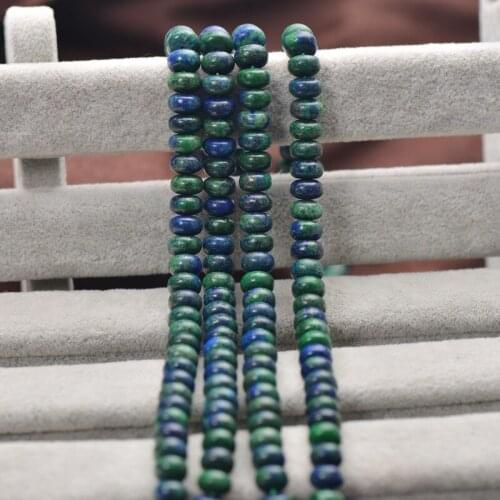 Joanlyn Natural Blue Green Lapis Lazuli Abacus Beads 8x5mm Flat Round NOT Dyed 15 Inch Strand LL22