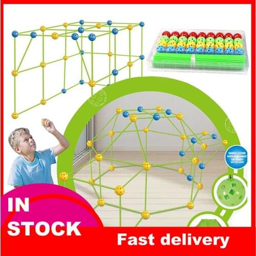 Fort Building Kit For Kids Diy Construction Build Fort Castles Tents Rockets Tunnels Play Set Castles Tunnels Tents Kids Gifts