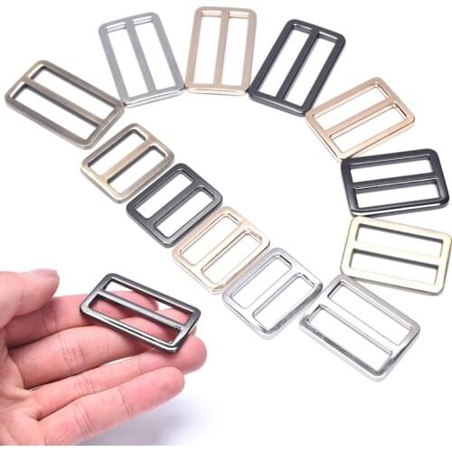 Alloy Metal Heavy Duty Thickness Shoulder Leather Bag Strap Belt Web Rectangle Adjust Tri-glide Pin Buckle Slider Loop O D Ring