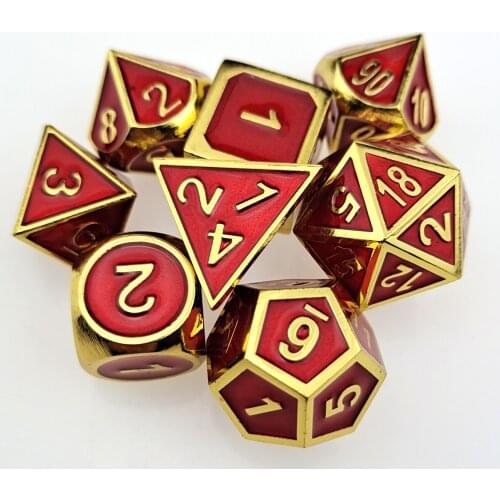 Metal DND Dice Super Heavy Set of 8 D&D Dice for Dungeons and Dragons Games