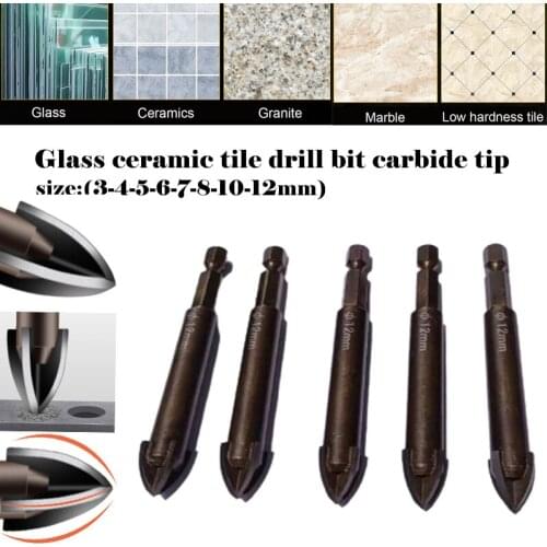 Multi Function Glass Dril Bit Suitable for Marble Tile Ceramic Wall Hand Electric Drill Triangle Six-handle Alloy Drill Bit Tool