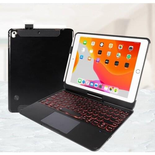 Fashion Round Keys 360 ° Rotating Touchpad Colorful Backlit Keyboard for New iPad Pro 9.7 Protective Shell for ipad Pro9.7